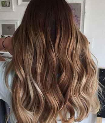 عکس رنگ مو شکلاتی روشن
