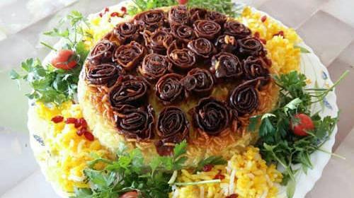 عکس های تزیین برنج و مرغ
