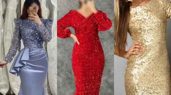 عکس لباس مجلسی زنانه پولکی
