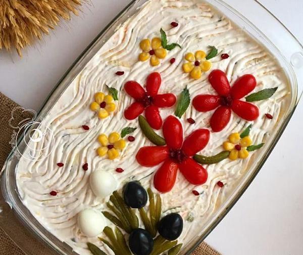 عکس ایده برای تزیین سالاد الویه