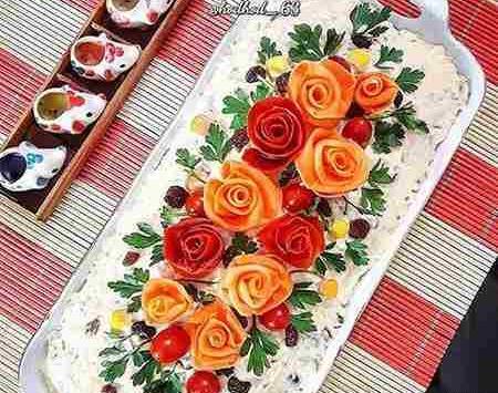عکس ایده برای تزیین سالاد الویه