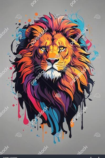 عکس شیر رنگارنگ