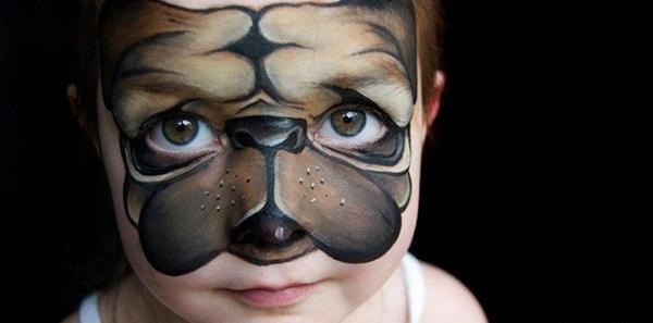 عکس نقاشی آهو روی صورت