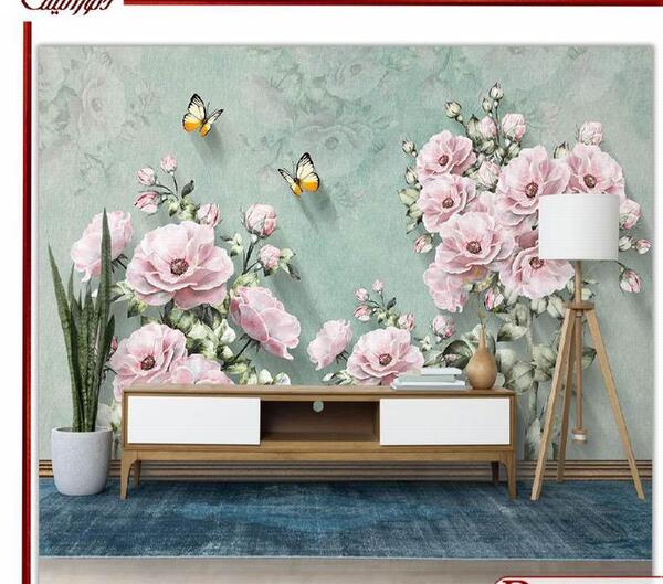 عکس نقاشی گل و پروانه