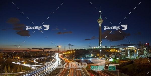 عکس برج میلاد تهران در شب