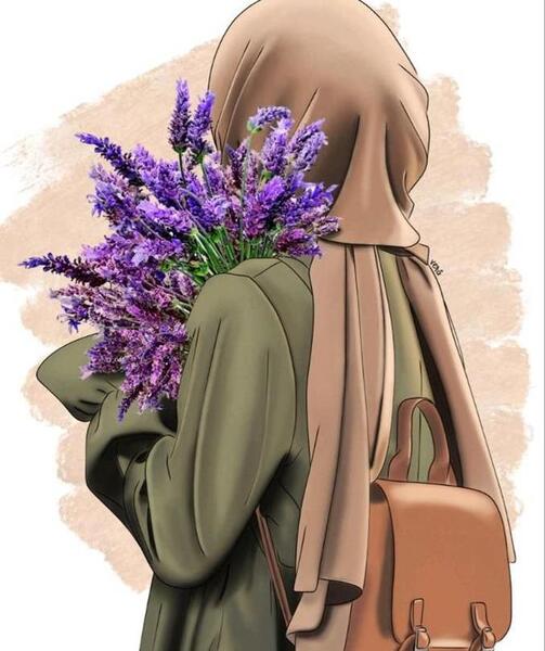 عکس دختر با حجاب کارتونی فانتزی