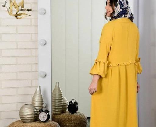 عکس مدل مانتو بلند خردلی