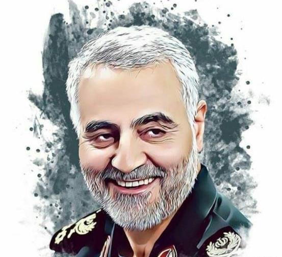 عکس شهید سلیمانی برای نقاشی