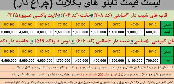 عکس تابلوهای بک لایت