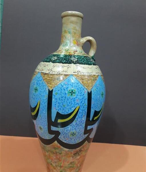 عکس طرح نقاشی روی کوزه سفالی با گواش