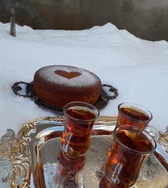 عکس چای تو برف