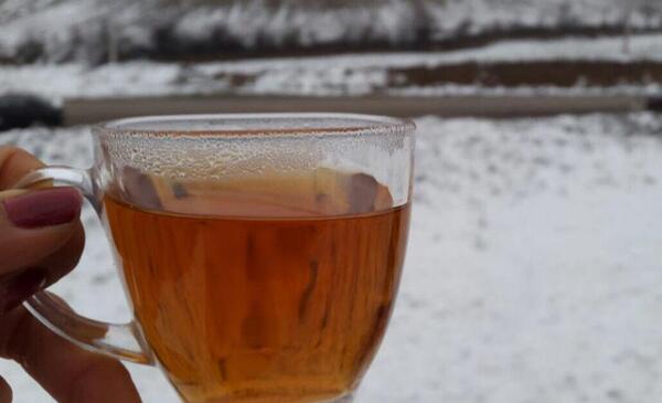 عکس چای تو برف