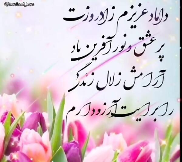 عکس داماد عزیز تولدت مبارک