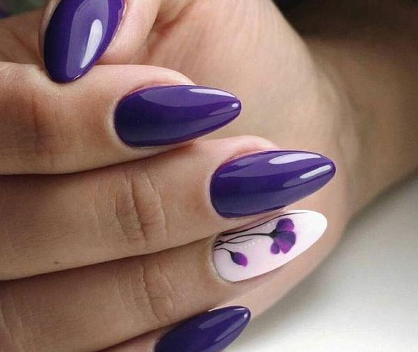 عکس طرح ناخن یاسی بنفش