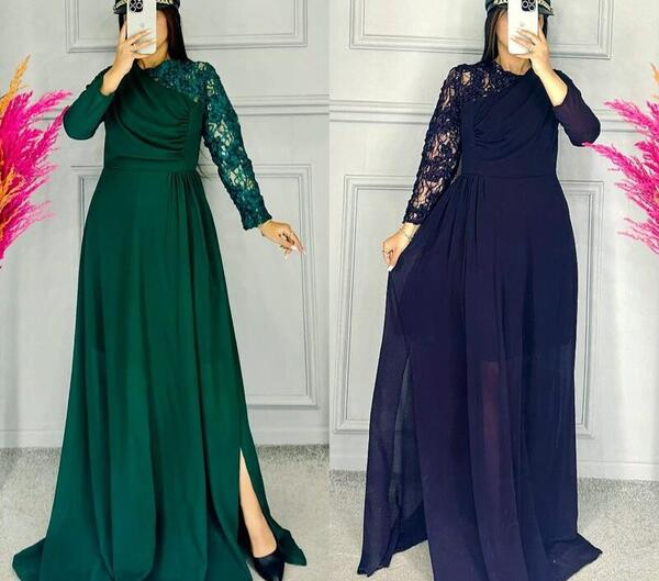 عکس لباس مجلسی گیپور و حریر