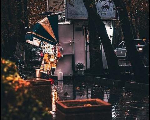 عکس باران شب