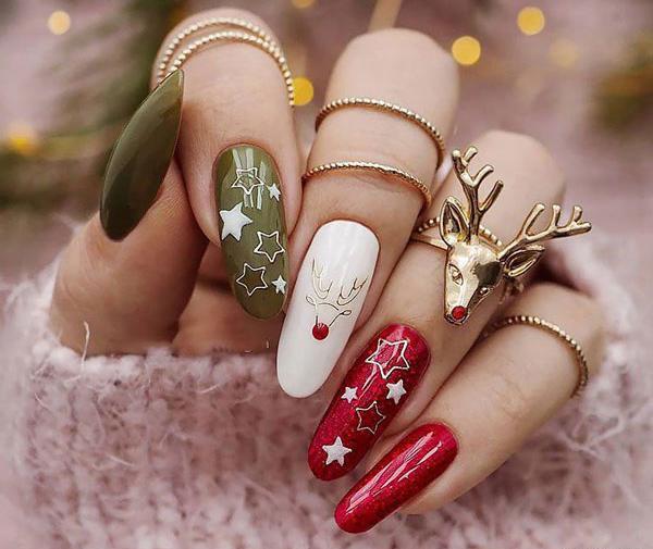 عکس طرح ناخن کریسمس