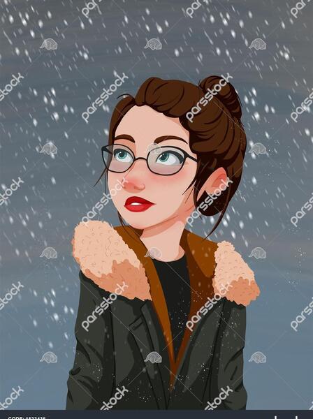 عکس نقاشی دختر عینکی
