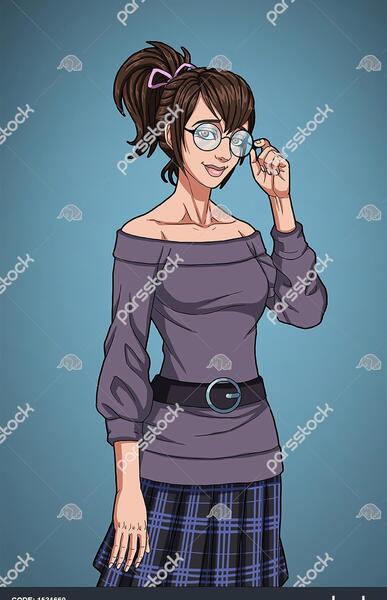 عکس نقاشی دختر عینکی