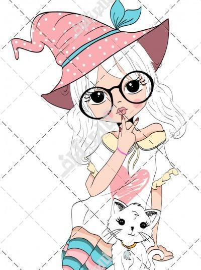 عکس نقاشی دختر عینکی