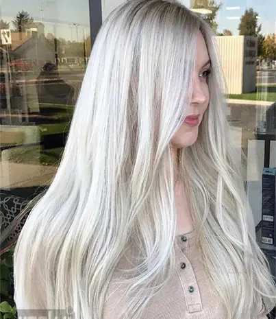 عکس رنگ مو پلاتینه روشن