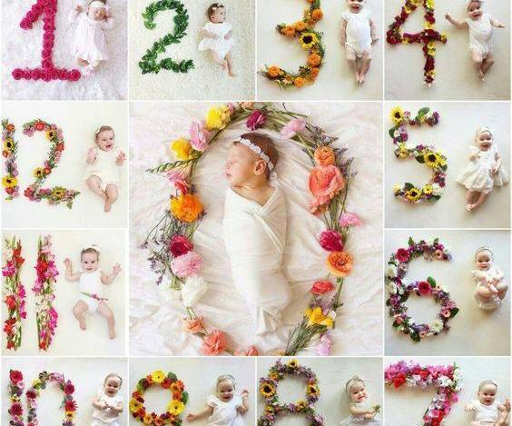 عکس ایده برای گرفتن عکس ماهگرد نوزاد