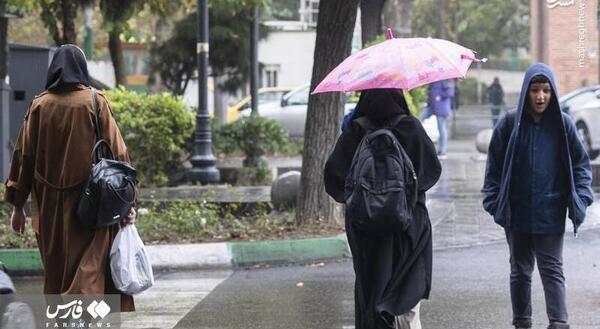 عکس باران پاییزی تهران