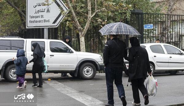 عکس باران پاییزی تهران