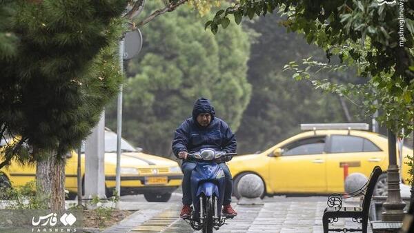 عکس باران پاییزی تهران