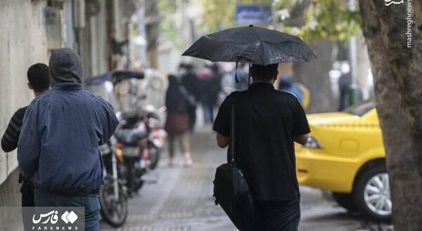 عکس باران پاییزی تهران