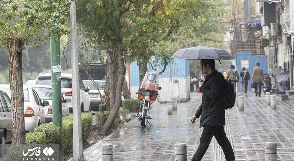 عکس باران پاییزی تهران