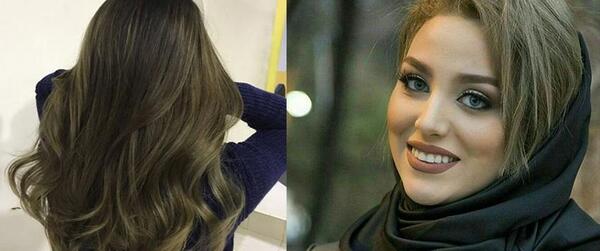 عکس رنگ مو دودی زیتونی