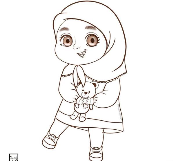 عکس نقاشی دختر محجبه