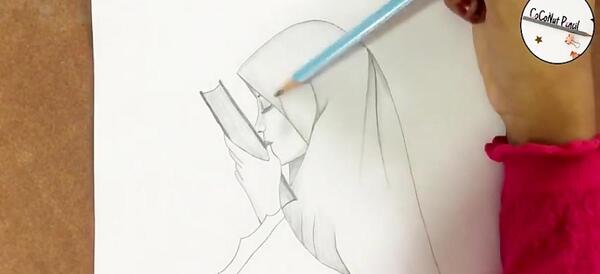 عکس نقاشی دختر محجبه