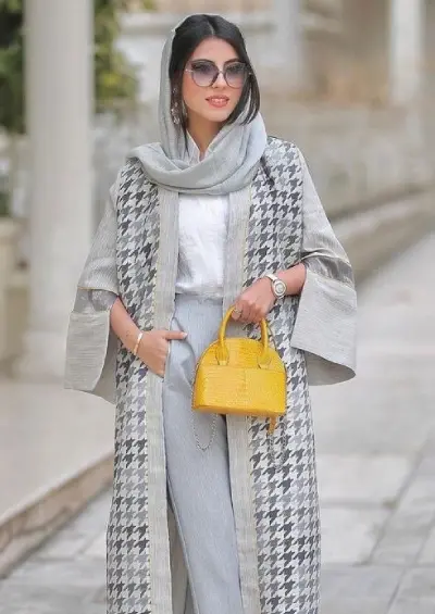 عکس مدل مانتو جلو باز چهارخونه