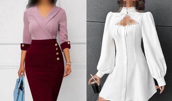 عکس لباس مجلسی کوتاه یقه ایستاده