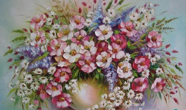 عکس طرح نقاشی گل با مداد رنگی