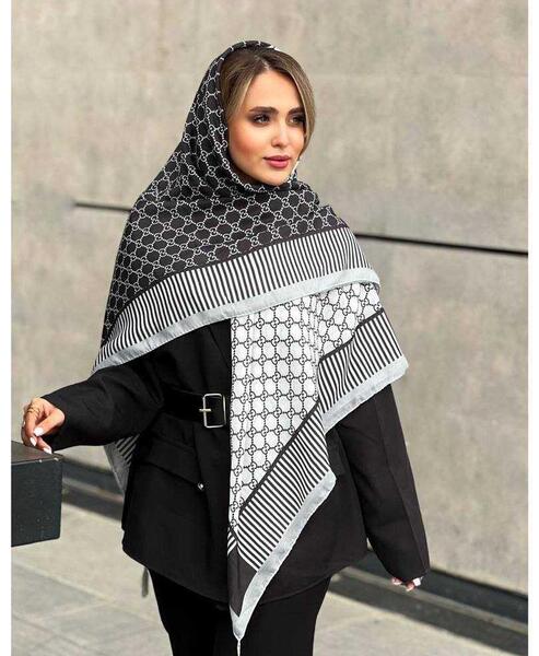 عکس روسری سفید مشکی