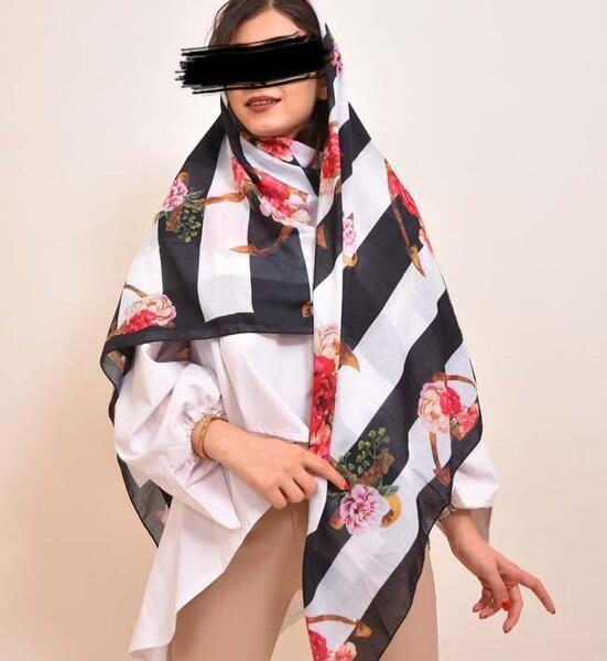 عکس روسری سفید مشکی