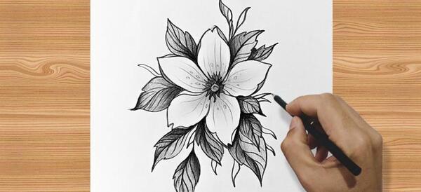 عکس نقاشی گل دخترانه