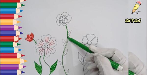 عکس نقاشی گل دخترانه
