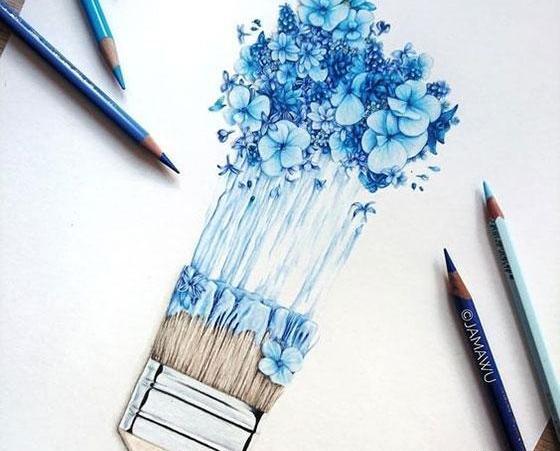 عکس ایده نقاشی آبرنگ ساده