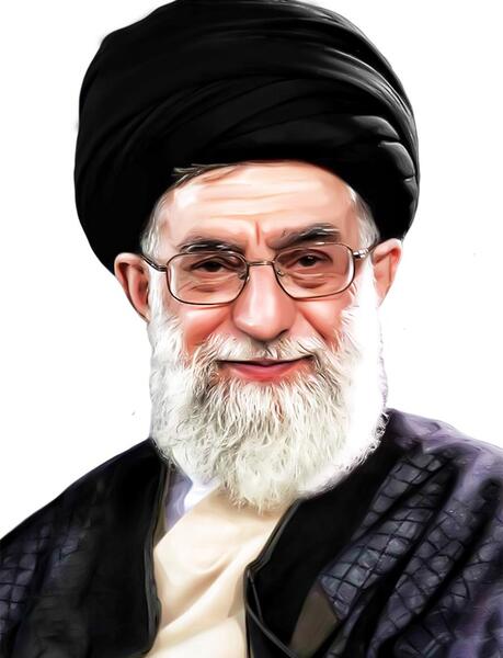 عکس آیت الله خامنه ای زمینه مشکی