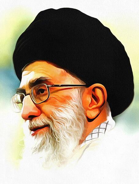 عکس آیت الله خامنه ای زمینه مشکی