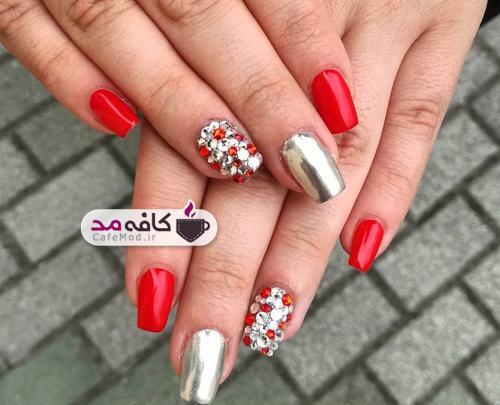 عکس مدل ژليش ناخن كوتاه