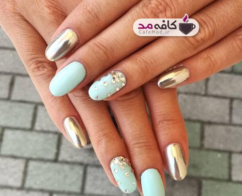 عکس مدل ژليش ناخن كوتاه