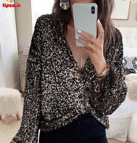 عکس بلوز پولکی زنانه