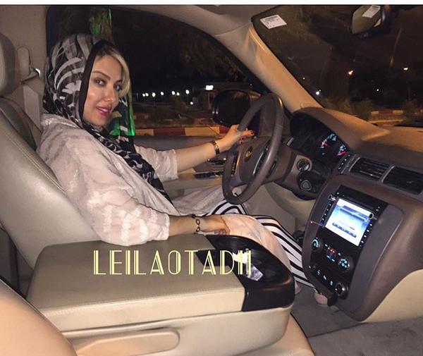 عکس لیلا اوتادی با ماشینش