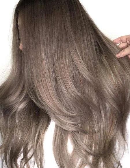 عکس رنگ مو زیتونی روشن
