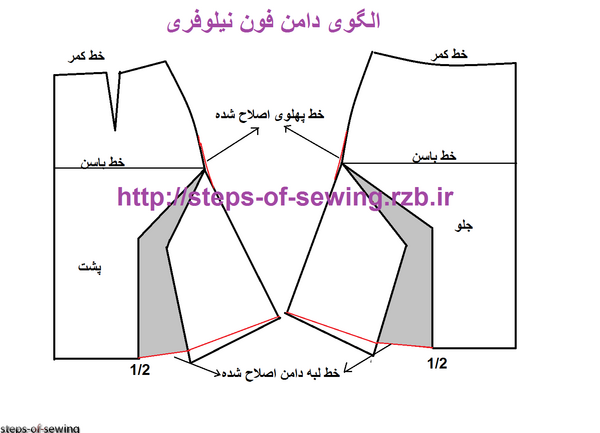 عکس دامن فون نیلوفری